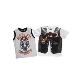Set Of Two Harley Davidson Shirts - Boys Size 5 - Excellent Condition